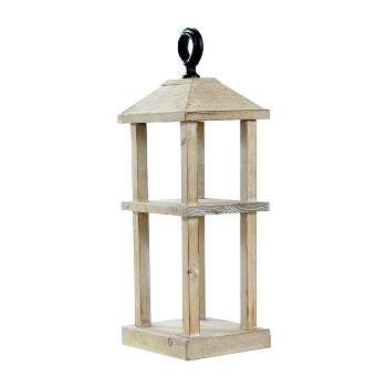 VIP Wood 15 in. White Lantern with Cast Hook