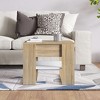 vidaXL Coffee Table White Engineered Wood Medium Coffee Table Square - White and Sonoma Oak - 4 of 4