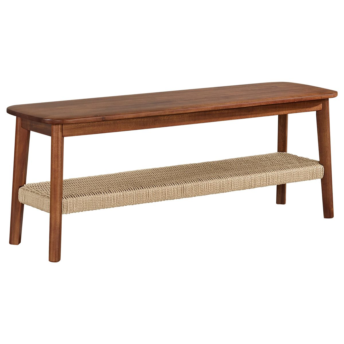 Alaterre Calais 48in Acacia Wood Bench, Chestnut - thumbnail 6