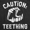 Caution Teething Baby Bodysuit Funny Sarcastic Halloween Vampire Graphic Novelty Jumper For Infants - Crazy Dog Baby Bodysuit For Halloween Season - 2 of 4