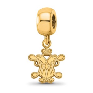 Black Bow Jewelry 14k Yellow Gold Plated Sterling Silver College of William & Mary Tribe NCAA Bead Charm - 1 of 4