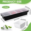 Aoibox 2-Piece Ice Cooled Condiment Serving Container with Lid, Plastic Fruit & Veggie Caddy Organizer for Parties, Beach, Iced Drinks - 2 of 4