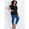 Avenue Women's Plus Size Keyhole Dolman Sleeve Blouse - 4 of 4