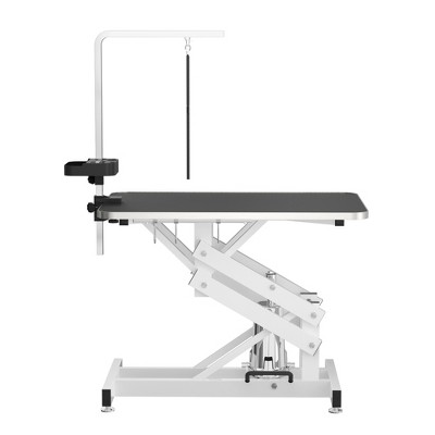BENCMATE Pet Grooming Tool Hydraulic Pet Grooming Table Adjustable 330LBS Capacity Anti-Slip Top Multifunctional Arm, Black, 41.70"*23.70"*21.00"
