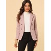 Allegra K Women's Regular Fit Casual Lapel Long Sleeve Denim Pockets Blazer - 3 of 4