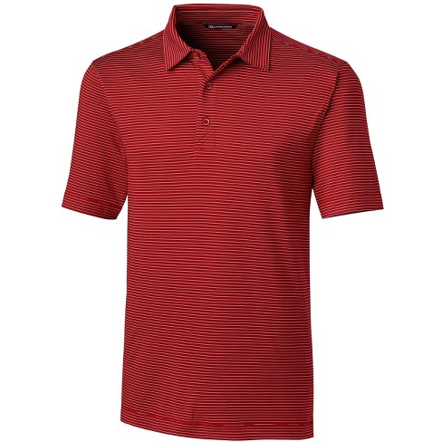 Cutter & Buck Forge Pencil Stripe Stretch Mens Polo - Cardinal Red ...