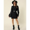 INSPIRE CHIC Women's Long Sleeve Crewneck Mini Cable Knit Casual Sweater Dress - 3 of 4