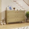 6-Drawer Rustic Wood Dresser 47.2" Wide Bar Handles Vintage Storage Organizer for Bedroom Living Room Hallway - 4 of 4