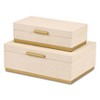 HomeRoots Set of Two Cream And Gold Striped Nesting Storage Boxes With Lids - 4 of 4