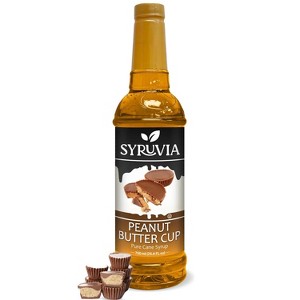 Syruvia Peanut Butter Cup Syrup - 25.4 fl oz. Premium Flavoring Syrup For Coffee - 1 of 4