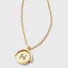 14K Gold Dipped Crystal and Mother of Pearl Circle Spinner Initial Necklace - A New Day™ - 4 of 4
