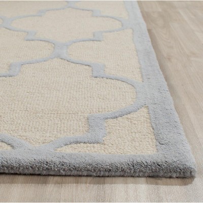 Hand-Tufted Light Blue and Ivory Wool 8' x 10' Rug