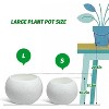 10.2" H x 13.5" Dia (10" Opening) Round Self-Watering Indoor Plant Pots with Drainage & Water Level Monitor, White Dot Design - 3 of 4