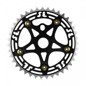 SE Bikes One Piece Chainring & Spider 39t 1pc Aluminum Black/Black BMX Bike - 1 of 1