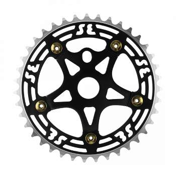 SE Bikes One Piece Chainring & Spider 39t 1pc Aluminum Black/Black BMX Bike