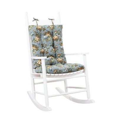 Ellis Bella Rose Stylish Medium Scale Printed Floral Pattern Ties to Secure Rocker Set 18"x24" Wedge