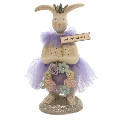 Easter 8.75" Hydranga Bunny Rabbit Wreath  -  Decorative Figurines