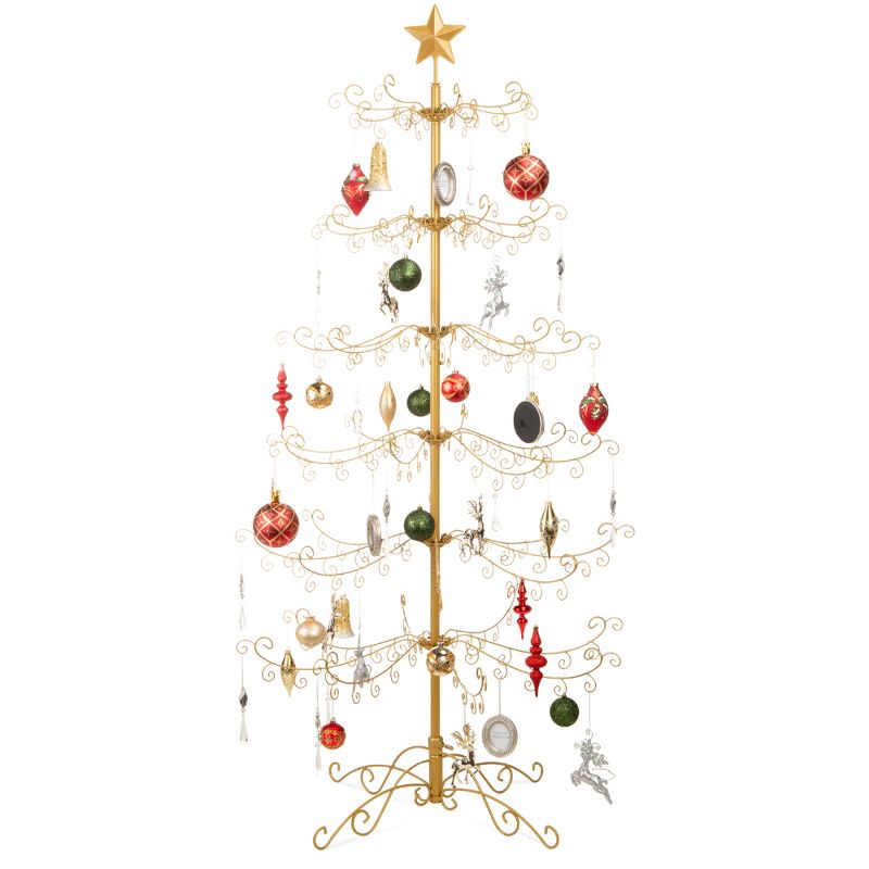 Best Choice Products Wrought Iron Ornament Display Christmas Tree w/ Easy Assembly, Stand, 1 of 10