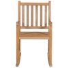 vidaXL Rocking Chair with Red Cushion Solid Teak Wood - 3 of 4