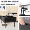 Sevobal Coffee Table Lift Top Table with Storage Shelf and Hidden Compartment for Living Room Bedroom Office, Black, 39.37"*19.7"*17.4" - 4 of 4