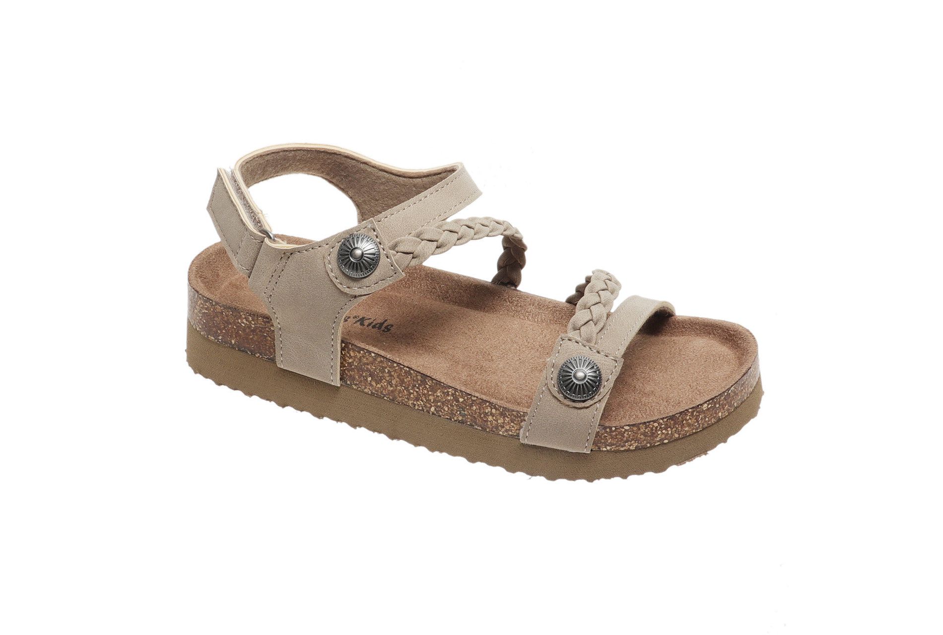 Outwoods Kids Prime-5 Hook and Loop Fashion Sandal, Taupe