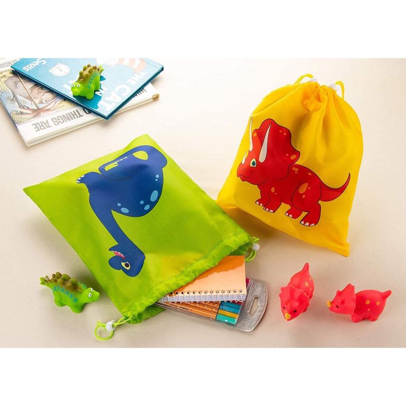 Juvale 12-Pack Party Favor Drawstring Bags for Kids Dinosaur Birthday Giveaways  Gifts, 3 of 8