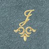 Linum Home Textiles 100% Turkish Cotton MONICA Gold Thread 2PC Embellished Washcloth Set - 3 of 3
