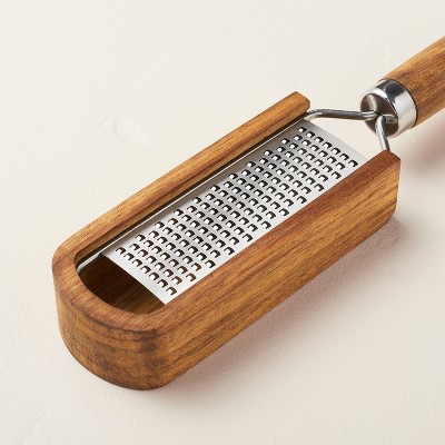 Wood &#38; Stainless Steel Handle Grater with Catcher - Hearth &#38; Hand&#8482; with Magnolia