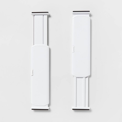 2-Pack Adjustable Drawer Dividers - White | Smart Design Kitchen