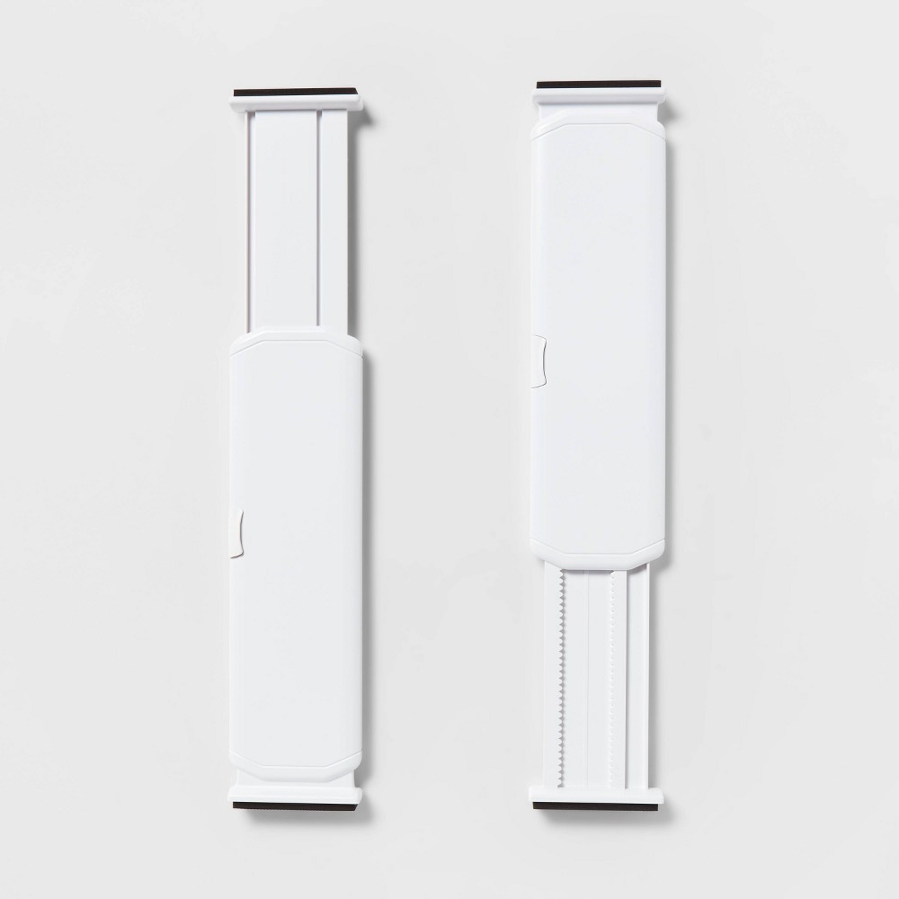 Set of 2 Plastic Drawer Dividers White - Brightroom