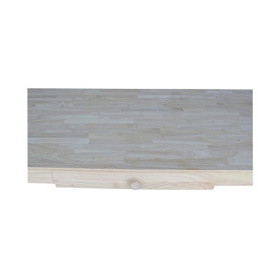 64" Unfinished Solid Wood Writing Desk with Drawer