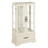 47.4 in Lighted Glass Curio Cabinet with Mirrored Back and Adjustable Shelves, Vintage Display Case with Drawer for Living Room-3irtyhousy - 3 of 4