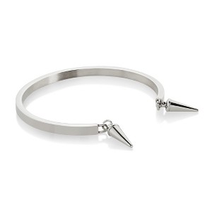 ELYA Women's Polished Cone Charms Steel Cuff Bracelet - 1 of 3