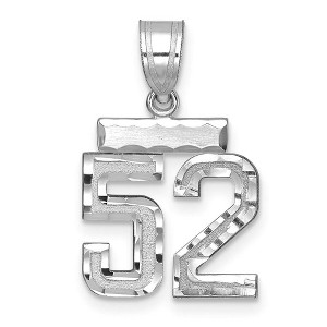 Black Bow Jewelry 14k White Gold, Varsity Collection, Small D/C Pendant, Number 52 - 1 of 3