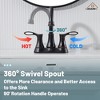 CASAINC 4 in. Centerset Double Handle High Arc Bathroom Sink Faucet Lavatory Faucet with Stainless steel Drain in Brushed Gold - 4 of 4