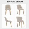 Dining Chairs Set of 2, Upholstered Mid Century Modern Kitchen Chairs with Wood Legs, Comfortable Armless Linen Accent Chair with High Back for Guest - 3 of 4