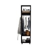 Gulches Modern 63" Tall Wardrobe Cabinet, One-Door, Black Finish, Mirror, 3 Shelves, Hanging Rod - 4 of 4