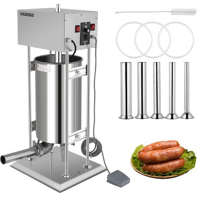 ROVSUN 15.4LBS/10L Electric Sausage Stuffer,Adjustable Speed Stainless Steel Sausage Maker for Home & Commercial