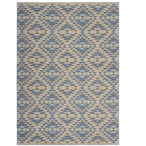 Blue Decorative Lattice Area Rug - 1 of 4