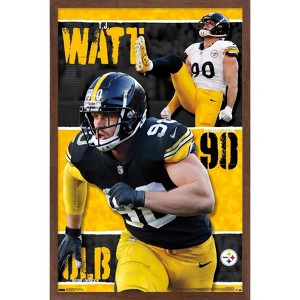 Trends International NFL Pittsburgh Steelers - T.J. Watt 24 Framed Wall Poster Prints - 1 of 4