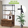 Litter Box Enclosure,Hidden Litter Box Furniture with Storage Shelf, Pet Condo, Hammock, Scratching Mat , Solution for Concealing Litter Boxes - 3 of 4