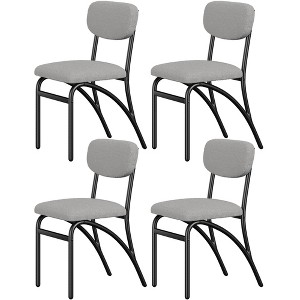Modern Upholstered Kitchen Dining Room Chairs Set of 4, Dining Chairs with Arched Metal Legs， for Kitchen Living Room - 1 of 4