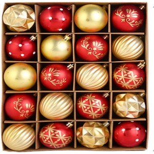 20-Pack Christmas Ball Ornaments with Strings, 6CM/2.36" Small Size Baubles, Shatterproof Plastic Christmas Bulbs, Hanging Decorations - 1 of 4