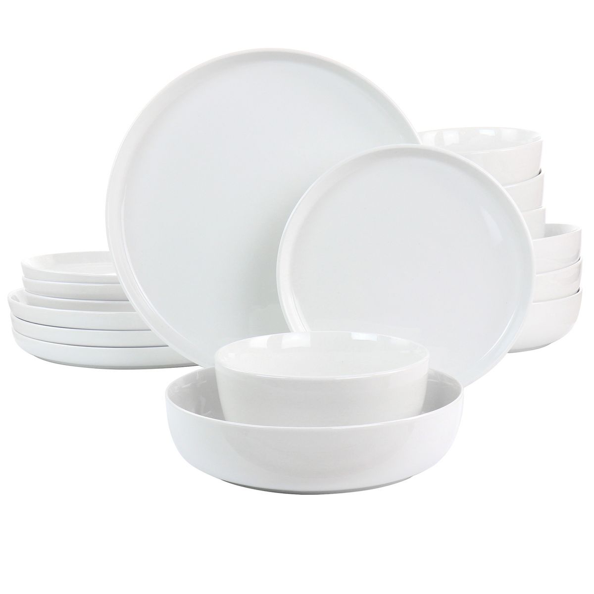 Gibson Home White Deco 16 Piece Dinnerware