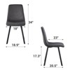 ORRD Set of 2 Mid - Century Modern Gray Dining Chairs with Metal Legs - 2 of 4