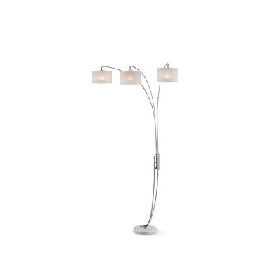 OK Lighting Hydra Silver Polished Arch Lamp