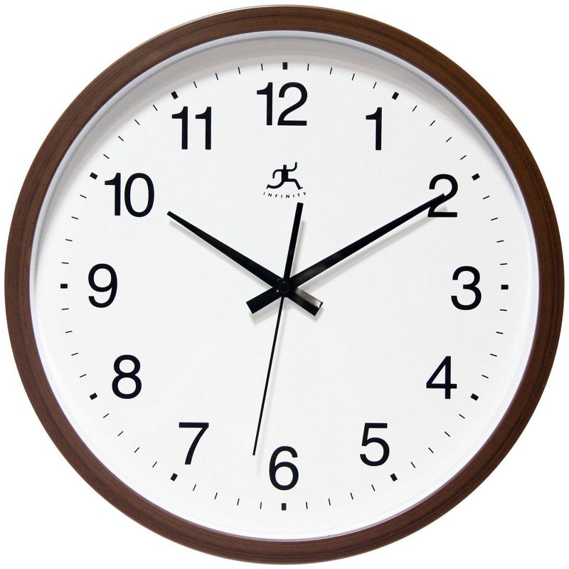 14&#34; Wall Clock with Walnut Finish Brown - Infinity Instruments, 1 of 8