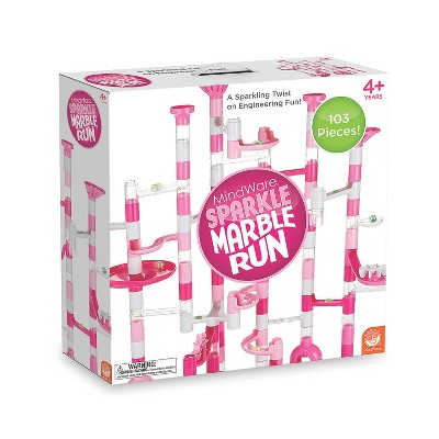 Pink and White Sparkle Marble Run Set with 103 Pieces