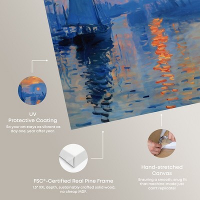 Till Dusk Sailing 24" x 36" Blue and Orange Canvas Wall Art