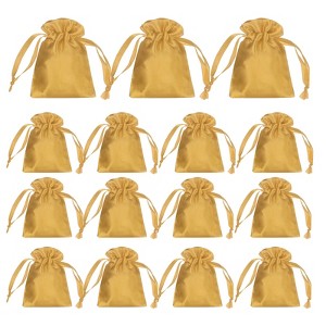 Unique Bargains Satin Drawstring Party Favor Bags Gift Bags for Birthday Candy - 1 of 4